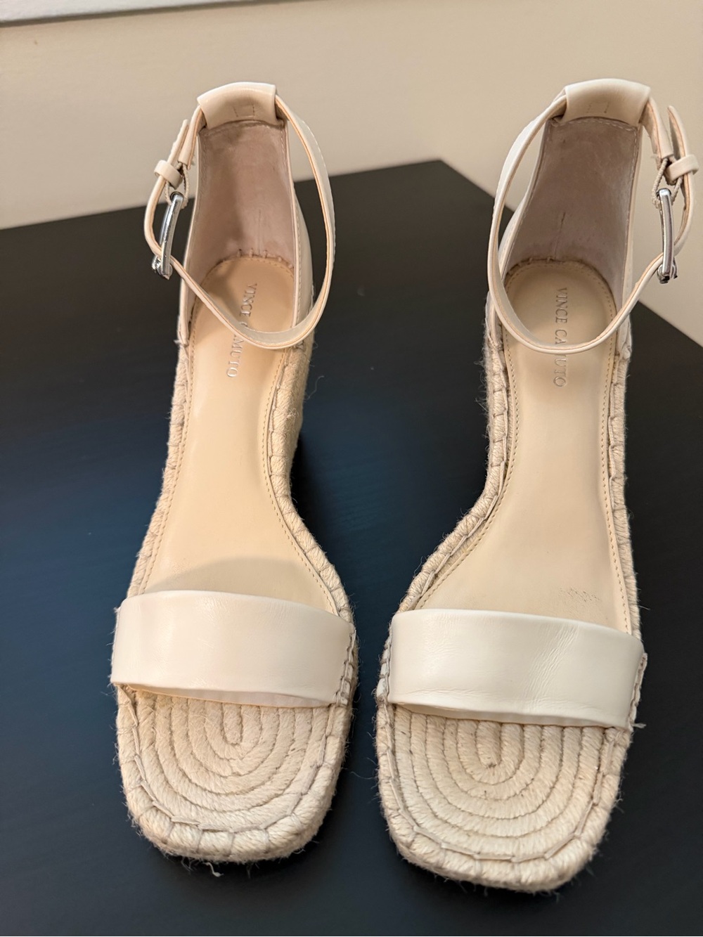 Vince Camuto Neutral Beige Ankle-Strap Espadrille Sandals